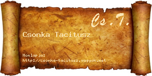 Csonka Tacitusz névjegykártya